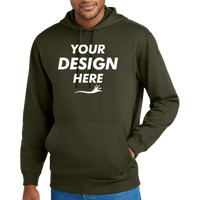 CornerStone Tough Fleece Pullover Hoodie, Tundra Green, Front view, Mockup