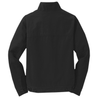 CornerStone Washed Duck Cloth Flannel Lined Work Jacket, Black, Back view