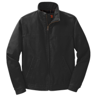 CornerStone Washed Duck Cloth Flannel Lined Work Jacket, Black, Front view