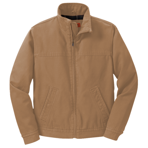 CornerStone Washed Duck Cloth Flannel Lined Work Jacket, Duck Brown, Front view
