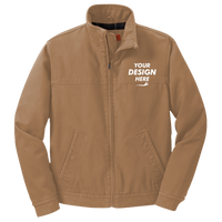CornerStone Washed Duck Cloth Flannel Lined Work Jacket, Duck Brown, Front view, Mockup