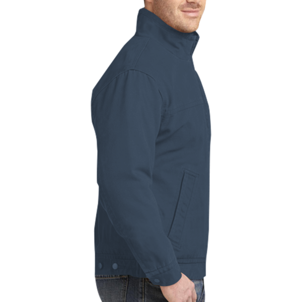 CornerStone Washed Duck Cloth Flannel Lined Work Jacket, Navy, Right Sleeve (Long) view