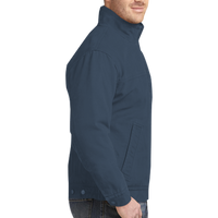 CornerStone Washed Duck Cloth Flannel Lined Work Jacket, Navy, Right Sleeve (Long) view