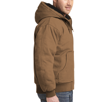 CornerStone Washed Duck Cloth Insulated Hooded Work Jacket, Duck Brown, New product view view