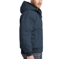 CornerStone Washed Duck Cloth Insulated Hooded Work Jacket, Navy, New product view view