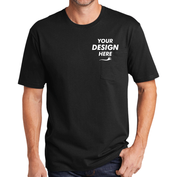CornerStone Workwear Pocket Tee, Black, Front view, Mockup