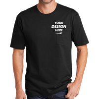 CornerStone Workwear Pocket Tee, Black, Front view, Mockup