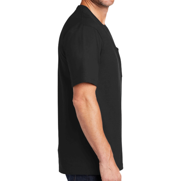 CornerStone Workwear Pocket Tee, Black, Right Sleeve view