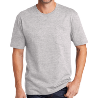 CornerStone Workwear Pocket Tee, Heather Grey, Front view