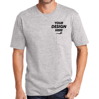 CornerStone Workwear Pocket Tee, Heather Grey, Front view, Mockup