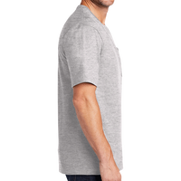 CornerStone Workwear Pocket Tee, Heather Grey, Right Sleeve view