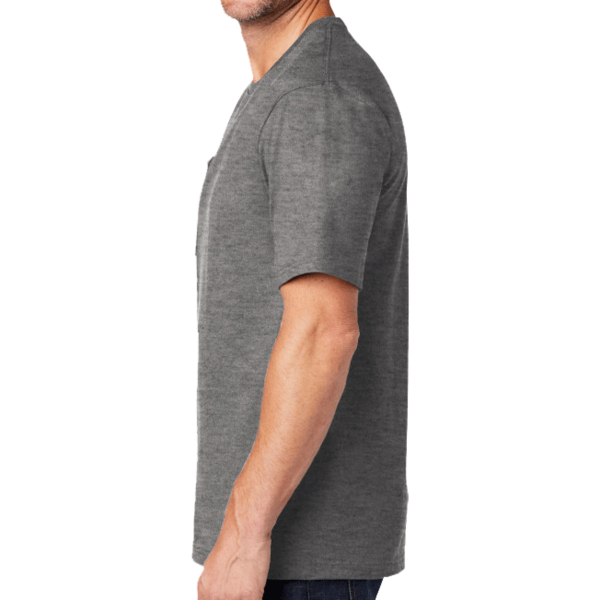 CornerStone Workwear Pocket Tee, Heathered Charcoal, Left Sleeve view