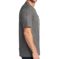 CornerStone Workwear Pocket Tee, Heathered Charcoal, Right Sleeve view