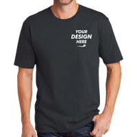 CornerStone Workwear Pocket Tee, Navy Blue, Front view, Mockup