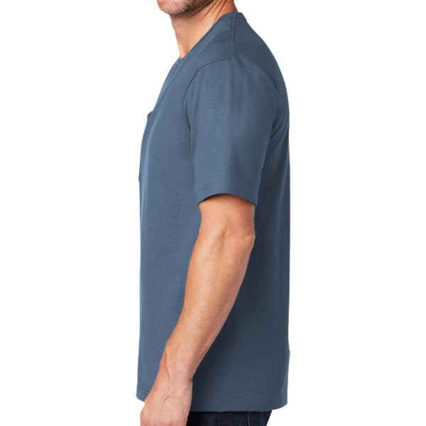 CornerStone Workwear Pocket Tee, Regatta Blue, Left Sleeve view
