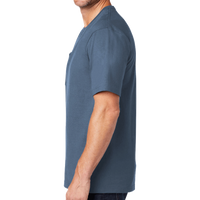 CornerStone Workwear Pocket Tee, Regatta Blue, Left Sleeve view