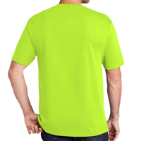 CornerStone Workwear Pocket Tee, Safety Green, Back view