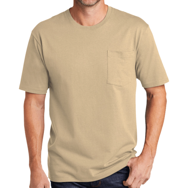 CornerStone Workwear Pocket Tee, Tan, Front view