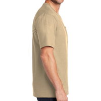 CornerStone Workwear Pocket Tee, Tan, Right Sleeve view