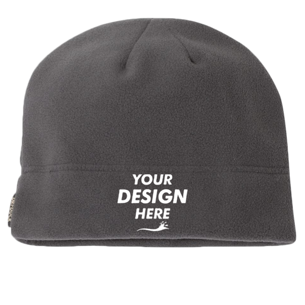 DRI DUCK Epic Performance Beanie, Coal, Front view, Mockup