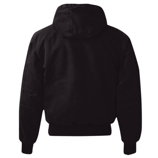 DRI DUCK Men's Cheyenne Boulder Cloth™ Hooded Jacket with Tricot Quilt Lining, Black, Back view