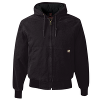DRI DUCK Men's Cheyenne Boulder Cloth™ Hooded Jacket with Tricot Quilt Lining, Black, Front view
