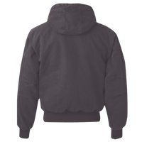 DRI DUCK Men's Cheyenne Boulder Cloth™ Hooded Jacket with Tricot Quilt Lining, Charcoal, Back view