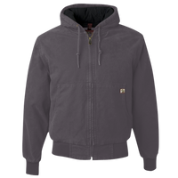 DRI DUCK Men's Cheyenne Boulder Cloth™ Hooded Jacket with Tricot Quilt Lining, Charcoal, Front view