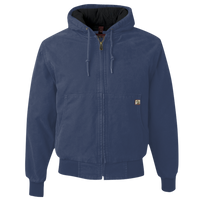 DRI DUCK Men's Cheyenne Boulder Cloth™ Hooded Jacket with Tricot Quilt Lining, Navy, Front view