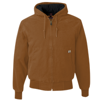 DRI DUCK Men's Cheyenne Boulder Cloth™ Hooded Jacket with Tricot Quilt Lining, Saddle, Front view