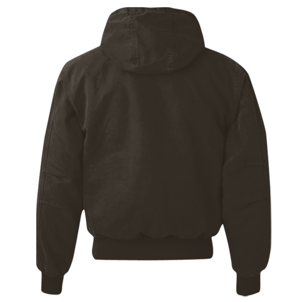 DRI DUCK Men's Cheyenne Boulder Cloth™ Hooded Jacket with Tricot Quilt Lining, Tobacco, Back view