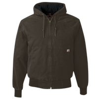 DRI DUCK Men's Cheyenne Boulder Cloth™ Hooded Jacket with Tricot Quilt Lining, Tobacco, Front view