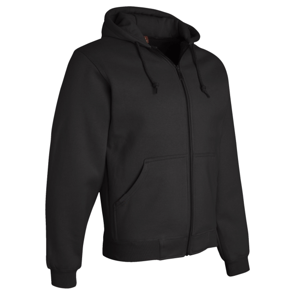 DRI DUCK Men's Crossfire Heavyweight Power Fleece Hooded Jacket with Thermal Lining, Black, Right Sleeve view