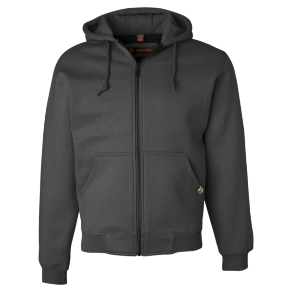 DRI DUCK Men's Crossfire Heavyweight Power Fleece Hooded Jacket with Thermal Lining, Dark Oxford, Front view