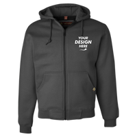 DRI DUCK Men's Crossfire Heavyweight Power Fleece Hooded Jacket with Thermal Lining, Dark Oxford, Front view, Mockup