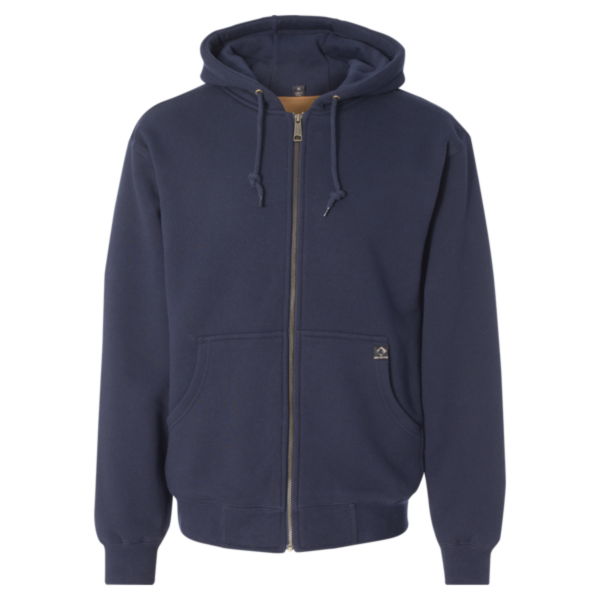 DRI DUCK Men's Crossfire Heavyweight Power Fleece Hooded Jacket with Thermal Lining, Navy, Front view