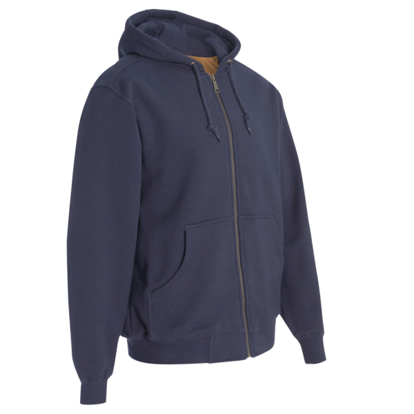 DRI DUCK Men's Crossfire Heavyweight Power Fleece Hooded Jacket with Thermal Lining, Navy, Right Sleeve view