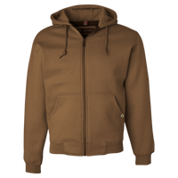 DRI DUCK Men's Crossfire Heavyweight Power Fleece Hooded Jacket with Thermal Lining, Saddle, Front view