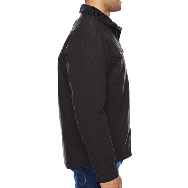 DRI DUCK Men's Endeavor Canyon Cloth™ Canvas Jacket with Sherpa Lining, Black, Right Sleeve view