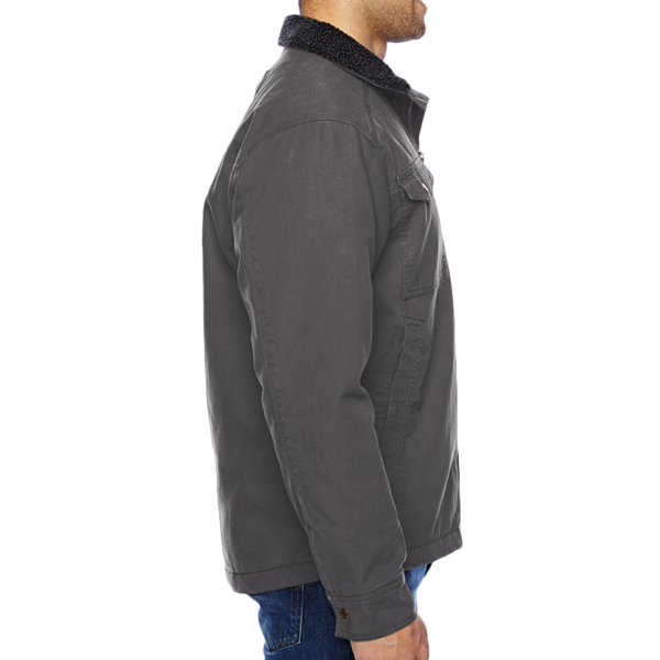 DRI DUCK Men's Endeavor Canyon Cloth™ Canvas Jacket with Sherpa Lining, Charcoal, Right Sleeve view