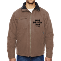DRI DUCK Men's Endeavor Canyon Cloth™ Canvas Jacket with Sherpa Lining, Field Khaki, Front view, Mockup