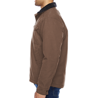 DRI DUCK Men's Endeavor Canyon Cloth™ Canvas Jacket with Sherpa Lining, Field Khaki, Left Sleeve view