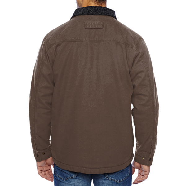 DRI DUCK Men's Endeavor Canyon Cloth™ Canvas Jacket with Sherpa Lining, Tobacco, Back view