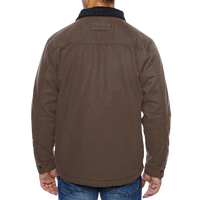 DRI DUCK Men's Endeavor Canyon Cloth™ Canvas Jacket with Sherpa Lining, Tobacco, Back view