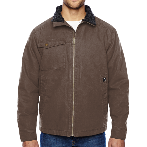 DRI DUCK Men's Endeavor Canyon Cloth™ Canvas Jacket with Sherpa Lining, Tobacco, Front view