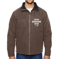 DRI DUCK Men's Endeavor Canyon Cloth™ Canvas Jacket with Sherpa Lining, Tobacco, Front view, Mockup