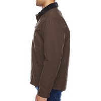 DRI DUCK Men's Endeavor Canyon Cloth™ Canvas Jacket with Sherpa Lining, Tobacco, Left Sleeve view