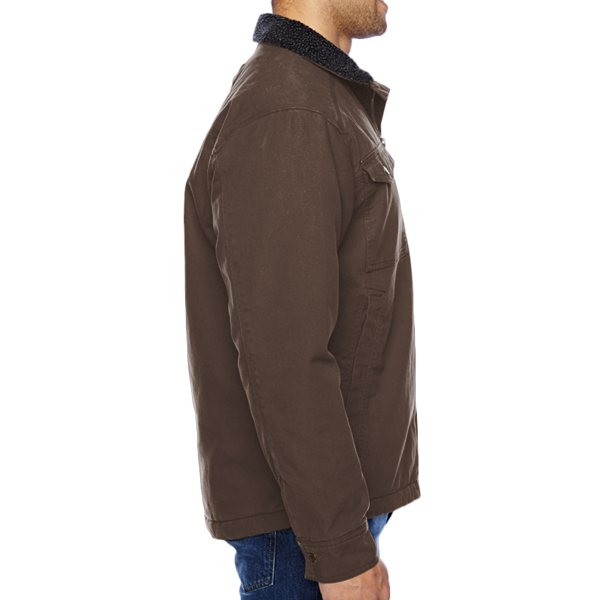DRI DUCK Men's Endeavor Canyon Cloth™ Canvas Jacket with Sherpa Lining, Tobacco, Right Sleeve view