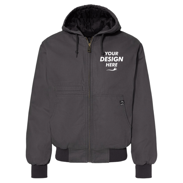 DRI DUCK Men's Laramie Power Move Jacket, Charcoal, Front view, Mockup