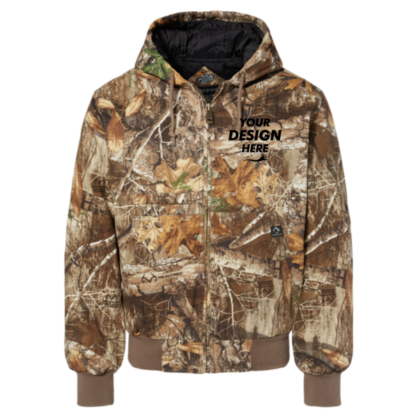 DRI DUCK Men's Laramie Power Move Jacket, Realtree Edge, Front view, Mockup